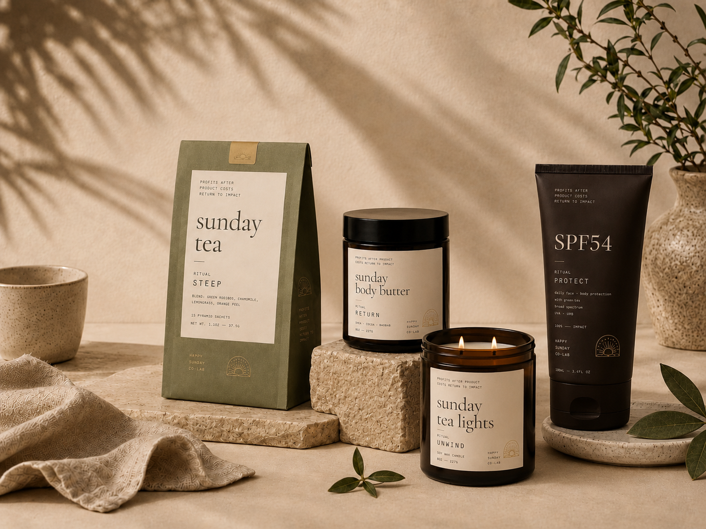 Happy Sunday packaging brand design sample
